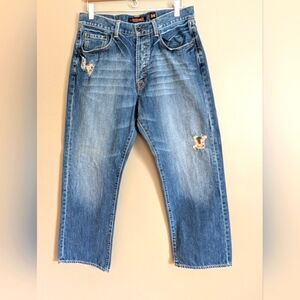 Ed Hardy By Christian Audigier Wide Leg Baggy Jeans Size 34